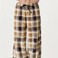 Plaid Wide Leg Drawstring Lounge Pants with Elastic Waistband and Relaxed Fit
