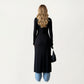 Long Sleeve Maxi Cardigan with Button Front and Deep Side Slit