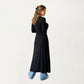 Long Sleeve Maxi Cardigan with Button Front and Deep Side Slit