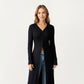 Long Sleeve Maxi Cardigan with Button Front and Deep Side Slit