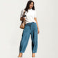Drawstring High Waist Relaxed Fit Pants with Front Patch Pockets