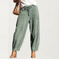 Drawstring High Waist Relaxed Fit Pants with Front Patch Pockets