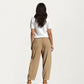 Drawstring High Waist Relaxed Fit Pants with Front Patch Pockets