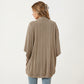Open Front Knit Cardigan with Dolman Sleeves and Relaxed Fit