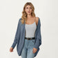 Open Front Knit Cardigan with Dolman Sleeves and Relaxed Fit