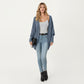 Open Front Knit Cardigan with Dolman Sleeves and Relaxed Fit