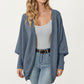 Open Front Knit Cardigan with Dolman Sleeves and Relaxed Fit