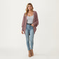 Open Front Knit Cardigan with Dolman Sleeves and Relaxed Fit