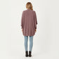 Open Front Knit Cardigan with Dolman Sleeves and Relaxed Fit