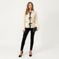 Long Sleeve Rib Knit Cardigan with Contrast Trim and Front Bow Tie Closures