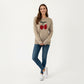 Long Sleeve Knit Pullover Sweater with Cherry Graphic Design and Relaxed Fit