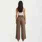 High Waist Smocked Wide Leg Pants with Side Pockets and Relaxed Fit