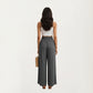 High Waist Smocked Wide Leg Pants with Side Pockets and Relaxed Fit