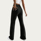 Soft Ribbed Knit Lounge Pants with Flared Leg Silhouette and Comfortable High Waist Fit for Relaxed Everyday Comfort