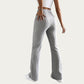 Soft Ribbed Knit Lounge Pants with Flared Leg Silhouette and Comfortable High Waist Fit for Relaxed Everyday Comfort