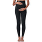 High Waist Maternity Leggings with Over Belly Panel and Side Utility Pockets for Supportive Stretch Comfort