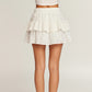 Textured Ruffle Tiered Mini Skirt with Soft Crinkled Fabric, Elastic Comfort Waistband and Lightweight Layered Silhouette