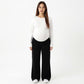 Maternity High Waist Flare Pants with Soft Stretch Fabric and Full Bump Panel for Supportive Comfortable Everyday Wear