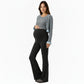 Maternity High Waist Flare Pants with Soft Stretch Fabric and Full Bump Panel for Supportive Comfortable Everyday Wear