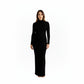 Long Sleeve Maternity Maxi Dress with Sleek Fitted Silhouette Soft Stretch Fabric and Elegant Turtleneck Design