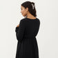 Maternity Dress with Long Sleeves Soft Stretch Fabric Button Front Accents and Adjustable Drawstring Empire Waist Silhouette