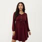 Maternity Dress with Long Sleeves Soft Stretch Fabric Button Front Accents and Adjustable Drawstring Empire Waist Silhouette