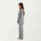 Maternity Relaxed Fit Long Sleeve V-Neck Top and Soft Wide-Leg Lounge Pants Set with Easy Stretch Fabric