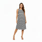 Maternity Sleeveless Stripe Midi Dress with Soft Stretch Knit Fabric and Flattering Empire Waist