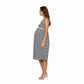 Maternity Sleeveless Stripe Midi Dress with Soft Stretch Knit Fabric and Flattering Empire Waist