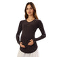 Maternity Long Sleeve Stretch Knit Top with Soft Seamless Fit and Gentle Belly-Shaping Silhouette