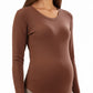 Maternity Long Sleeve Stretch Knit Top with Soft Seamless Fit and Gentle Belly-Shaping Silhouette