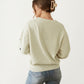 Long Sleeve Heart Pattern Knit Sweater with Ribbed Trim