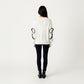Long Sleeve Knit Sweater with Oversized Bow Embroidery and Ribbed Trim