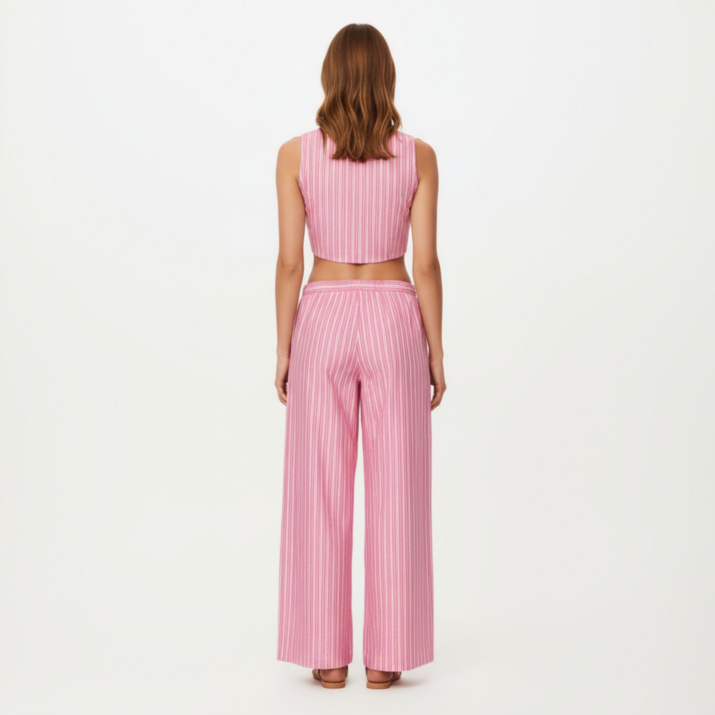 Striped Wide Leg Pants with Soft Lightweight Fabric Comfortable Stretch Waistband and Relaxed Flowing Silhouette