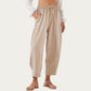 Relaxed Fit Lounge Pants with Soft Draped Fabric Elastic Drawstring Waistband and Wide Tapered Legs
