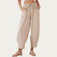 Relaxed Fit Lounge Pants with Soft Draped Fabric Elastic Drawstring Waistband and Wide Tapered Legs