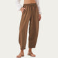 Relaxed Fit Lounge Pants with Soft Draped Fabric Elastic Drawstring Waistband and Wide Tapered Legs