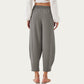 Relaxed Fit Lounge Pants with Soft Draped Fabric Elastic Drawstring Waistband and Wide Tapered Legs