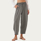 Relaxed Fit Lounge Pants with Soft Draped Fabric Elastic Drawstring Waistband and Wide Tapered Legs
