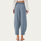 Relaxed Fit Lounge Pants with Soft Draped Fabric Elastic Drawstring Waistband and Wide Tapered Legs