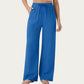 High Waist Drawstring Lounge Pants with Wide Leg Silhouette Soft Relaxed Knit Fabric