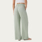 High Waist Drawstring Lounge Pants with Wide Leg Silhouette Soft Relaxed Knit Fabric