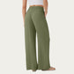 High Waist Drawstring Lounge Pants with Wide Leg Silhouette Soft Relaxed Knit Fabric