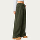 High Waist Wide Leg Lounge Pants with Adjustable Drawstring Waist, Soft Textured Knit Fabric, and Relaxed Fit