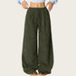 High Waist Wide Leg Lounge Pants with Adjustable Drawstring Waist, Soft Textured Knit Fabric, and Relaxed Fit