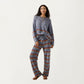 Striped Long Sleeve Top and Wide Leg Pant Set with Soft Textured Knit Fabric and Adjustable Drawstring Waistband