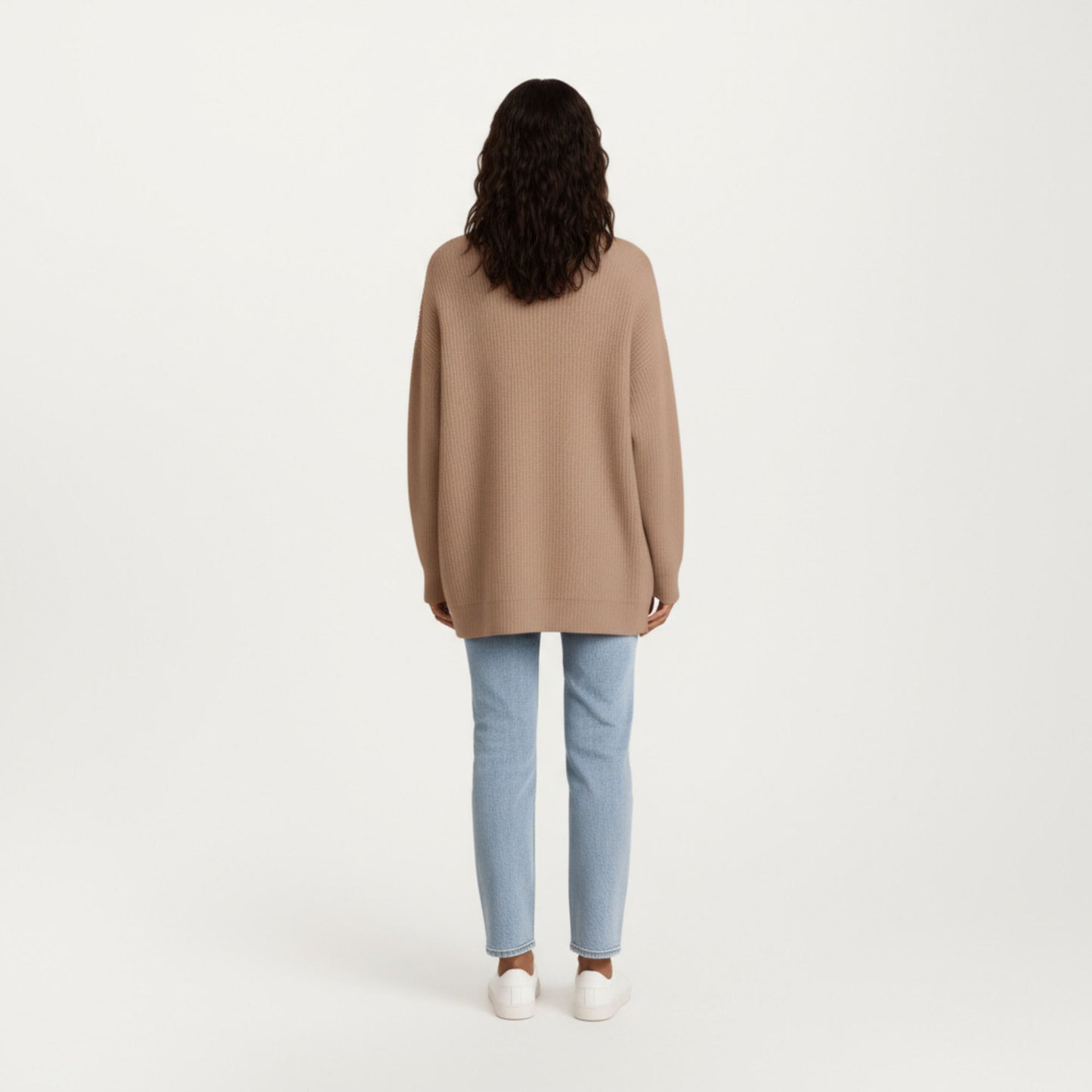 Oversized Rib Knit Button Front Cardigan with Relaxed Drop-Shoulder Silhouette and Soft Textured Feel