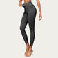 High Waist Denim Look Leggings with Smooth Stretch Fabric Faux Pocket Details and Sleek Contoured Fit