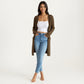Open Front Long Sleeve Knit Cardigan with Patch Pockets, Soft Stretch Fabric, and Relaxed Fit