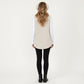 Faux Shearling Button Front Vest with Collared Neckline, Chest Flap Pockets, and Longline Fit